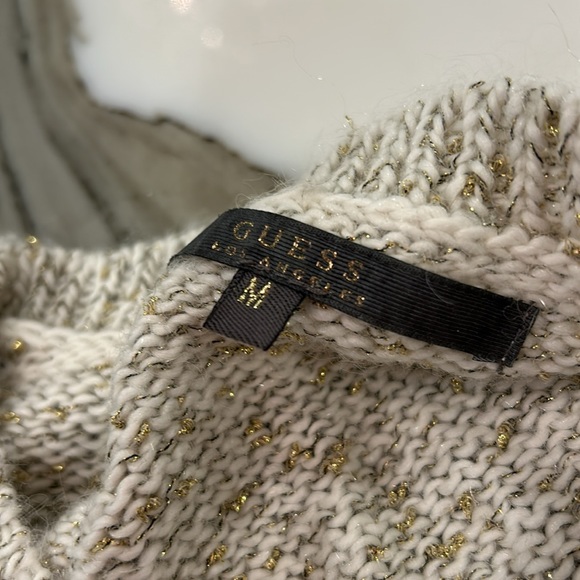 Guess Sweater with Beaded Shoulder Design & Metallic Threads-Sz M - Picture 4 of 14